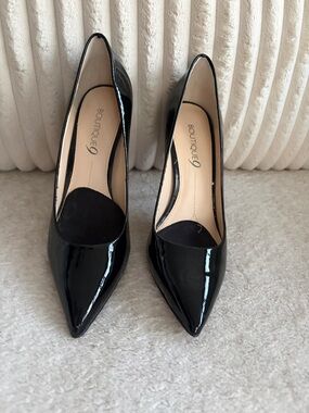 Boutique 9 Black Patent Pointed-Toe Pumps